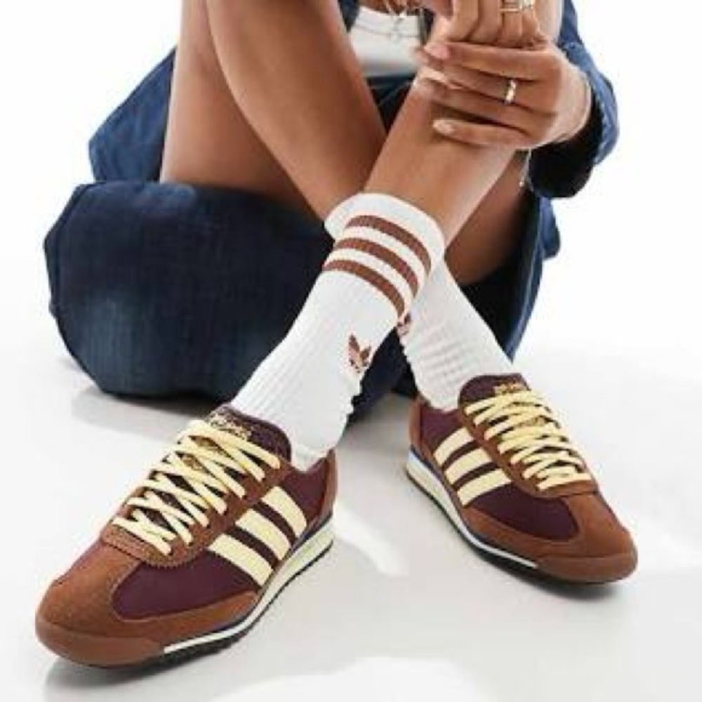 Adidas Women's Burgundy and Brown Sneakers